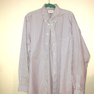Paul Fredrick men’s blue stripe dress shirt 16/37